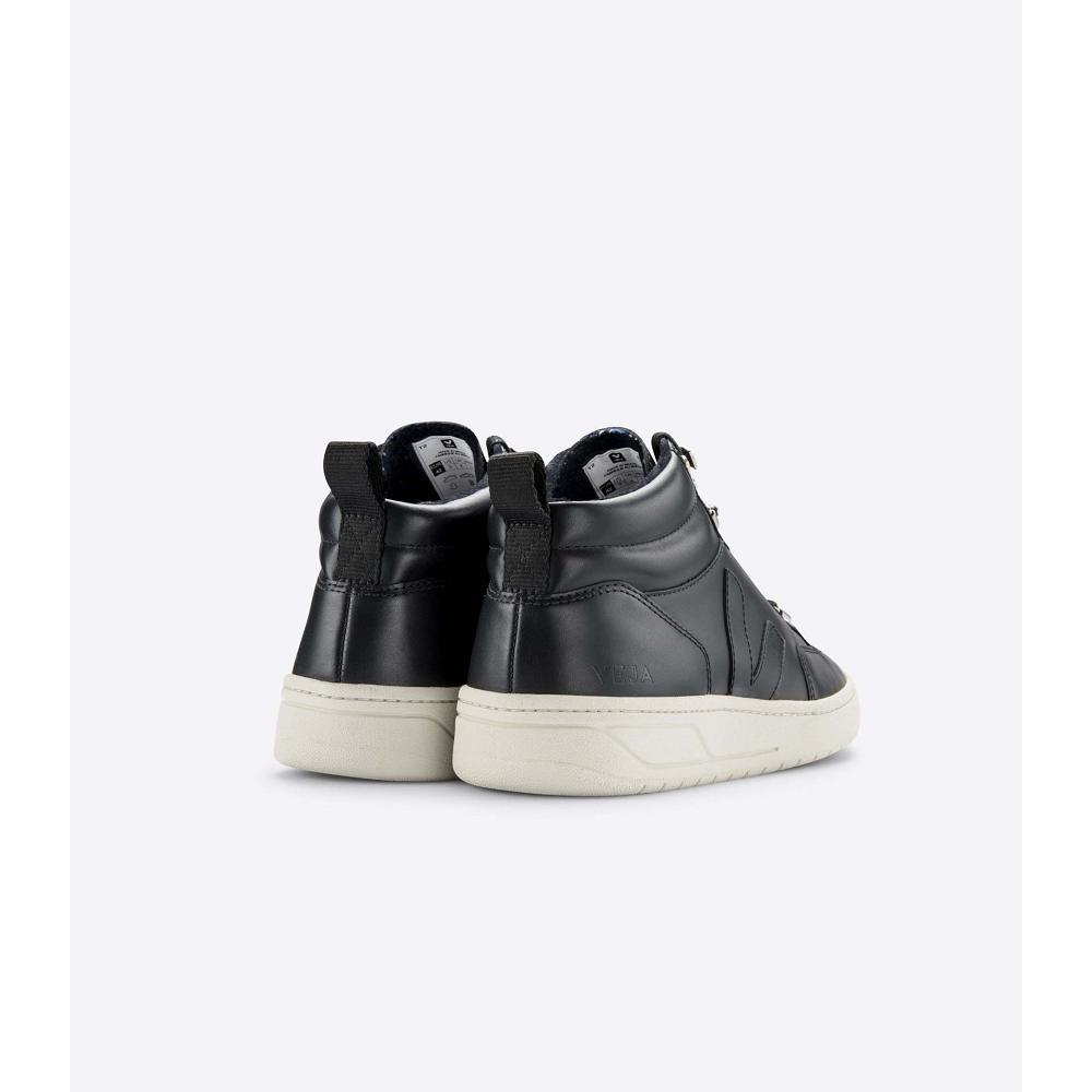 Men's Veja RORAIMA LEATHER High Tops White/Black | ZA 107PJJ